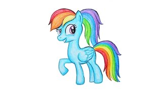 Как нарисовать ПОНИ РАДУГУ ДЭШ мелками ArtBerry How to draw pony Rainbow Dash | Art School