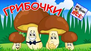 ГРИБОЧКИ. Песенка-мультик видео для детей / Mushroom song for kids. Наше всё!