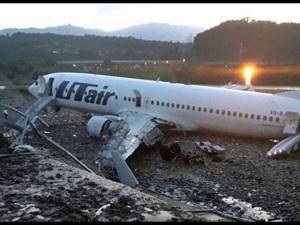 Переговоры пилотов Боинг 737 (ЮТэйр) в Сочи после выката с ВПП