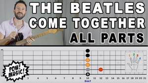 "Come Together" by The Beatles - Guitar Lesson - All Parts w/ FretLIVE animation