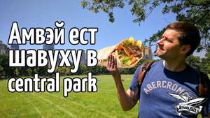 Амвэй ест шавуху под музыку в центральном парке Нью-Йорка