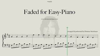 ноты для фортепиано из песни faded